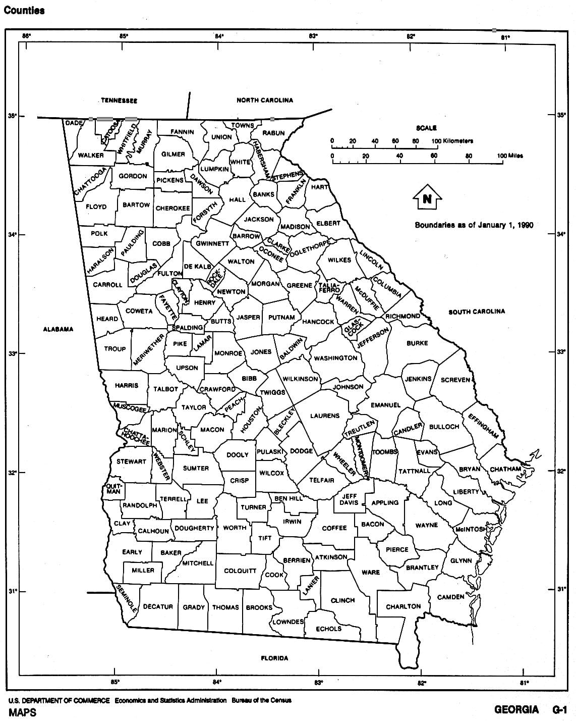 ਜਾਰਜੀਆ ਸਟੇਟ ਦਾ ਨਕਸ਼ਾ