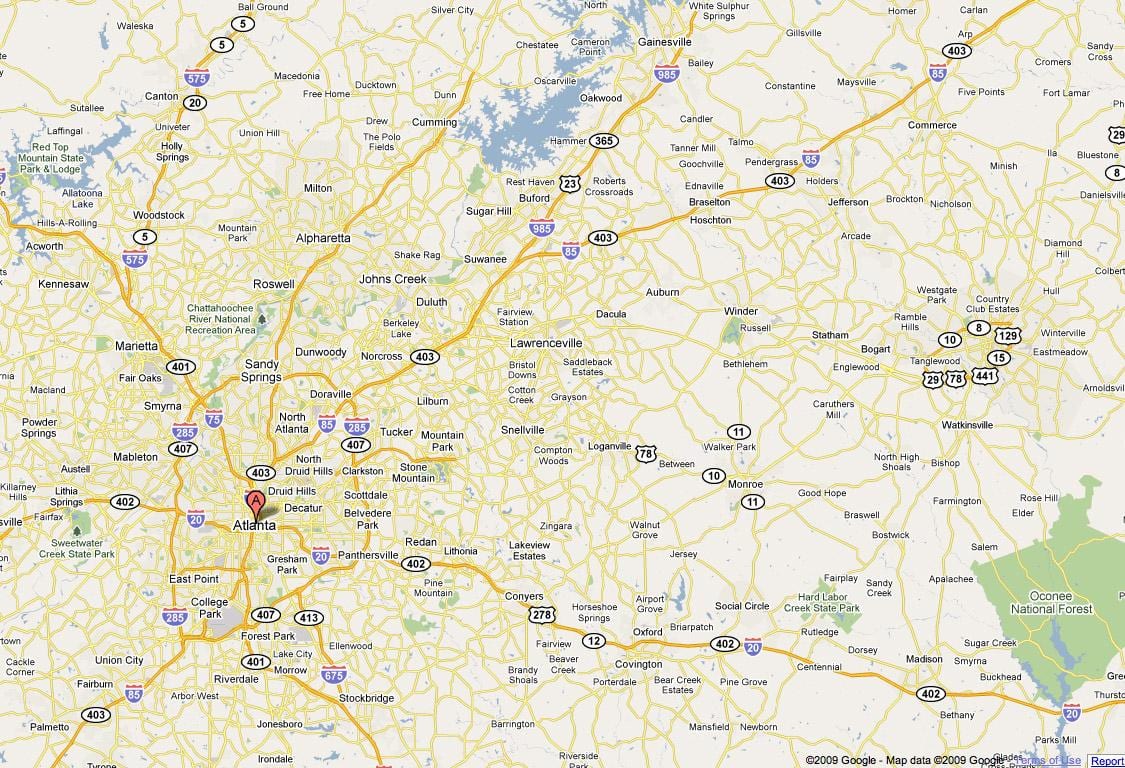 ਨਕਸ਼ਾ ਦੇ Atlanta ga