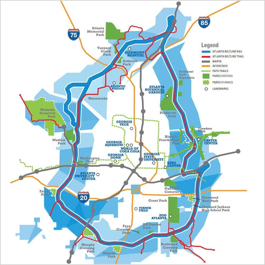 beltline Atlanta ਨਕਸ਼ਾ