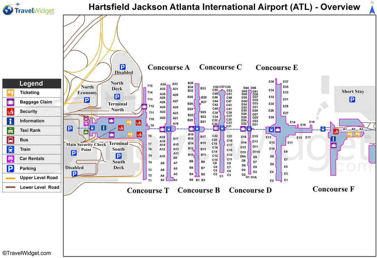 ਨਕਸ਼ਾ ਦੇ Hartsfield ਜੈਕਸਨ ਹਵਾਈ ਅੱਡੇ