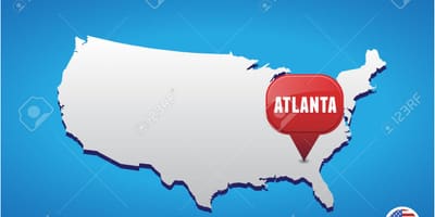 Atlanta ਵਿਚ ਅਮਰੀਕਾ ਦਾ ਨਕਸ਼ਾ