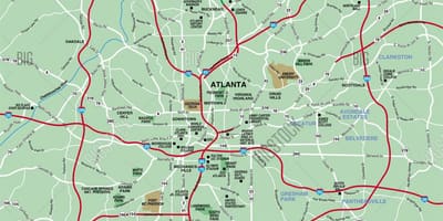 Atlanta ਖੇਤਰ ਦਾ ਨਕਸ਼ਾ