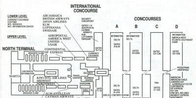 Atlanta airport, ਇੰਟਰਨੈਸ਼ਨਲ ਟਰਮੀਨਲ ਦਾ ਨਕਸ਼ਾ