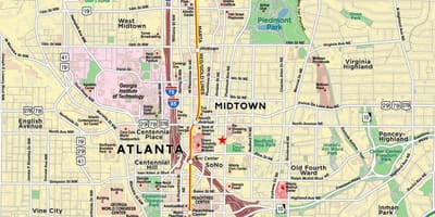 ਨਕਸ਼ਾ ਦੇ midtown Atlanta